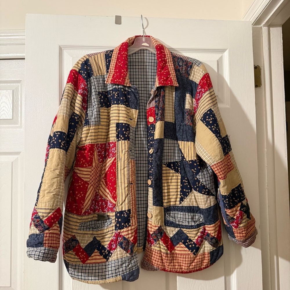 90’ Vintage Reversible Patchwork Quilted Jacket - image 3